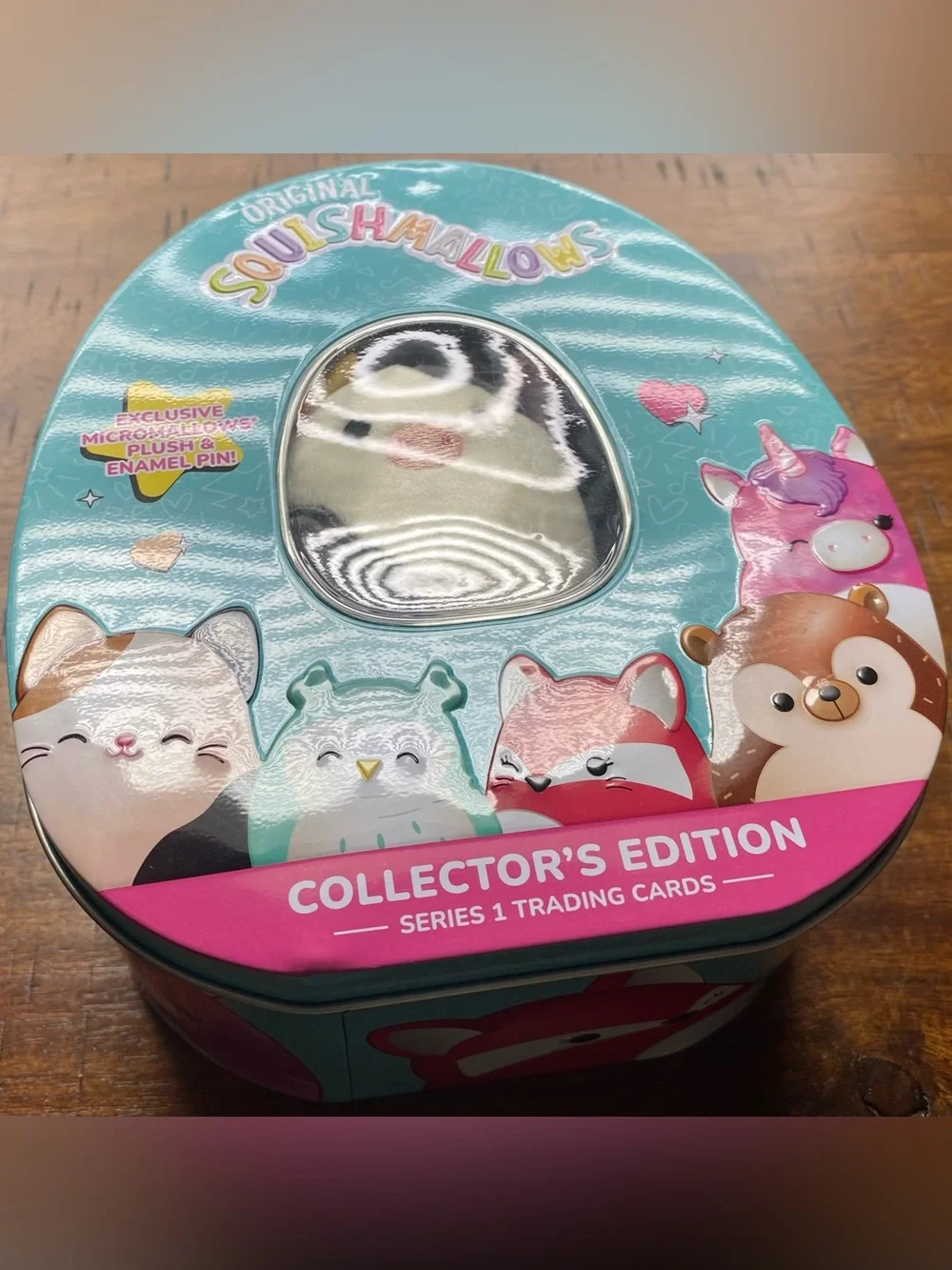 •GUC•Squishmallows Series 1 Trading Cards Connor the Cow Collector Tin